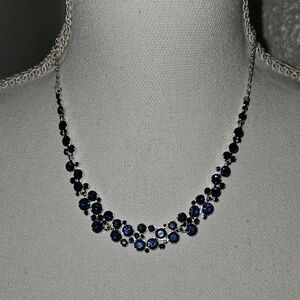 Elegant Navy Blue Crystal Necklace